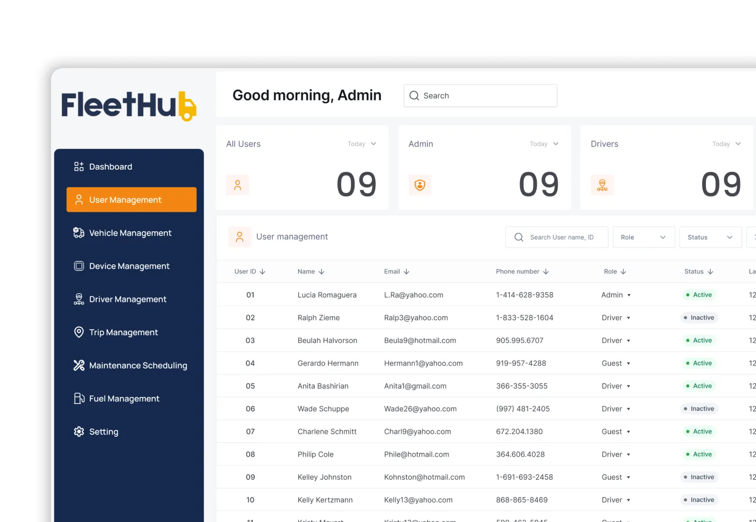 FleetHub: Real Time GPS Tracker